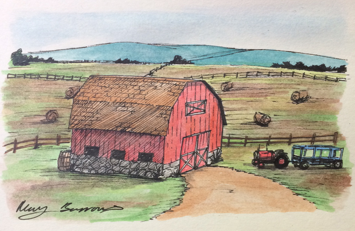 1224x798 Watercolor Barn The Aspiring Illustrator