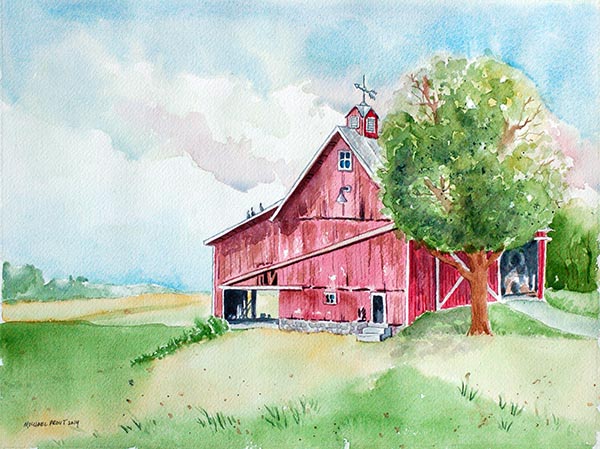 600x449 Watercolor Painting Of Barn