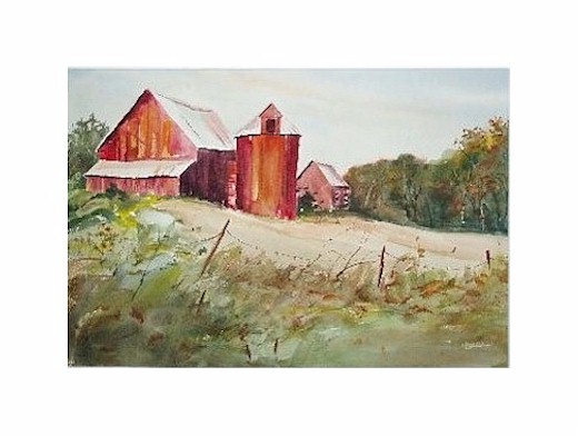520x392 Old Barn Paintings, Original Watercolor Scenes