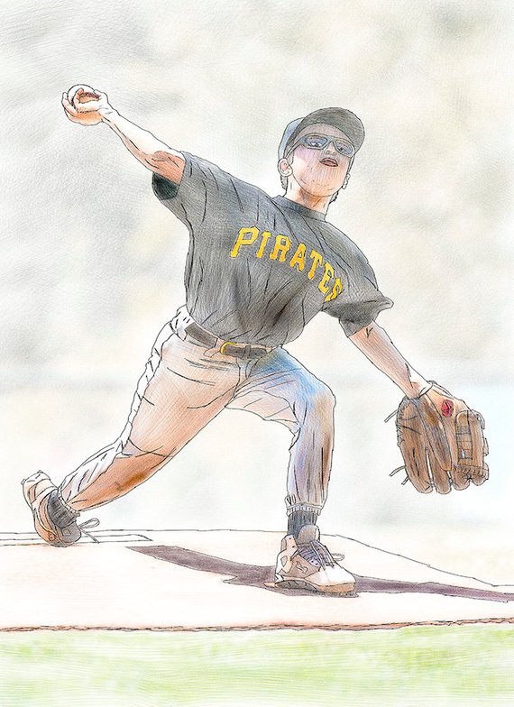 570x784 Little League Baseball Pitcher Watercolor Fine Art Print Etsy