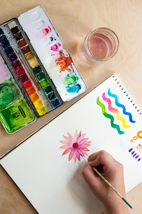 600x900 Watercolor Basics Blending, Marks, Layering. Drawing, Writing