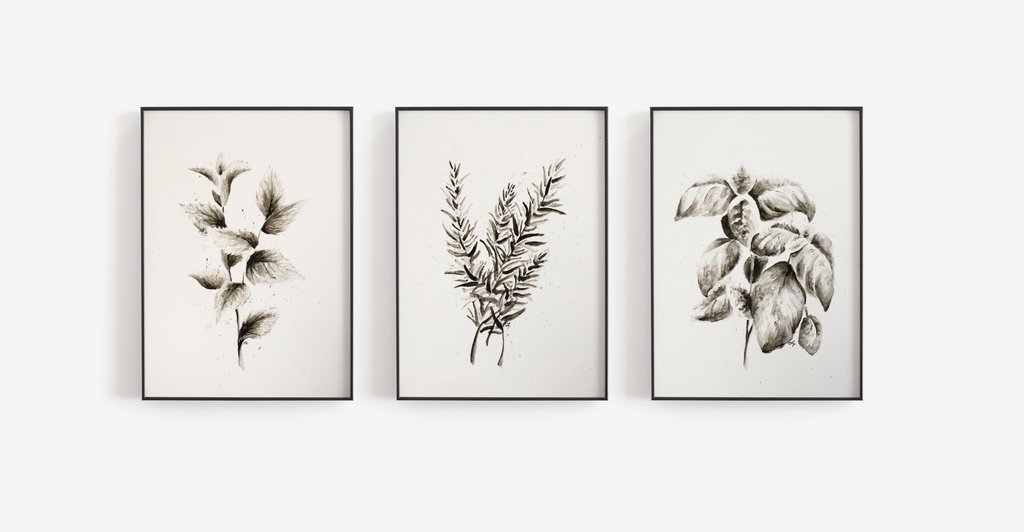 1024x532 Basil Watercolor Print