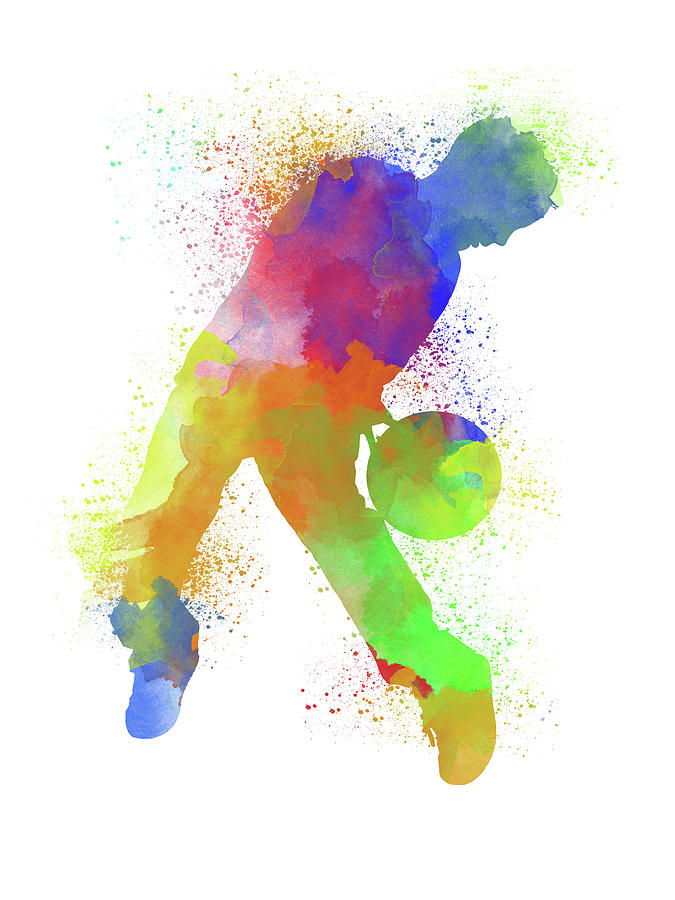 675x900 Basketball Watercolor 1 Mixed Media By Solomon Barroa