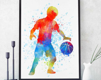 340x270 Basketball Basketball Print, Art, Basketball Watercolor Gift Etsy