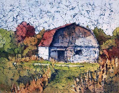 400x314 Watercolor Batik Painting