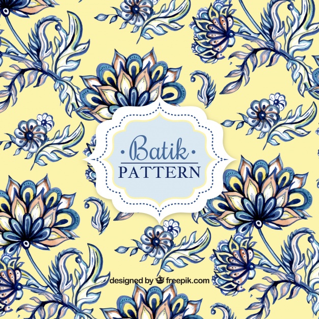 626x626 Watercolor Pattern In Batik Style Vector Free Download