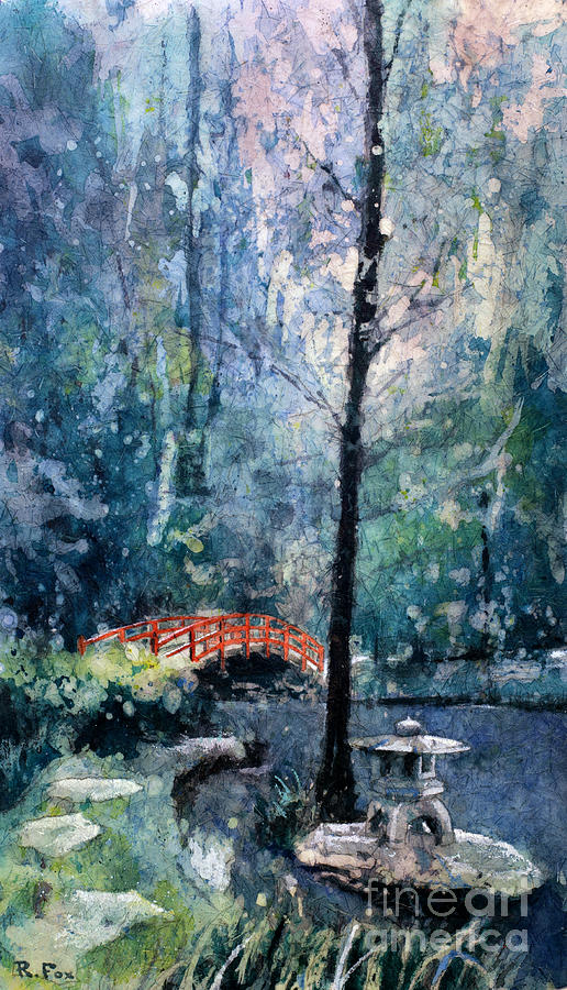 516x900 Duke Gardens Watercolor Batik Painting By Ryan Fox