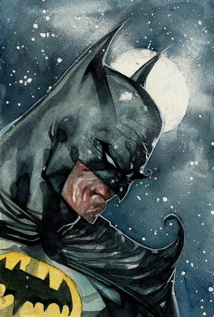 735x1088 Batman Watercolor By Rogercruz