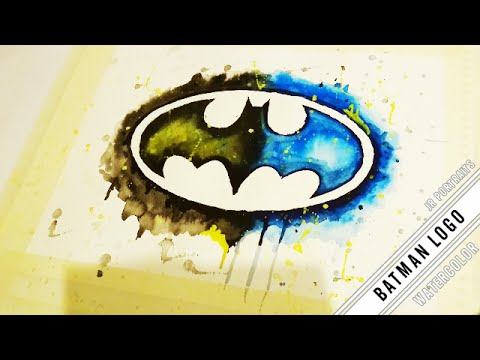 480x360 Batman Logo Watercolor Painting