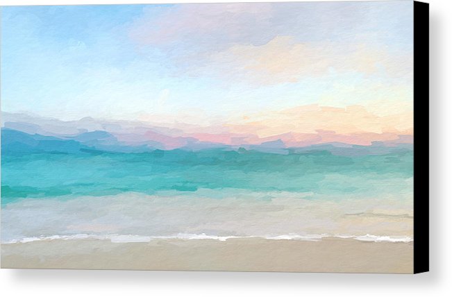 651x428 Beach Watercolor Sunrise Canvas Print Canvas Art By Anthony