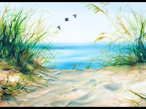 480x360 Watercolors Beach Grass Painting Tutorial