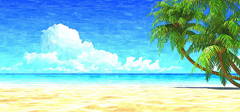 800x375 Beach Watercolor, Beach, Watercolor, Painting Background Image For