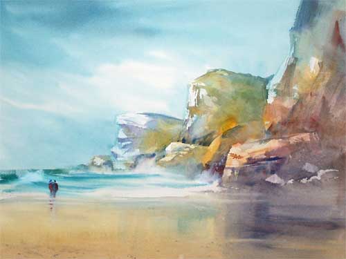 500x375 Welsh Beach Scene