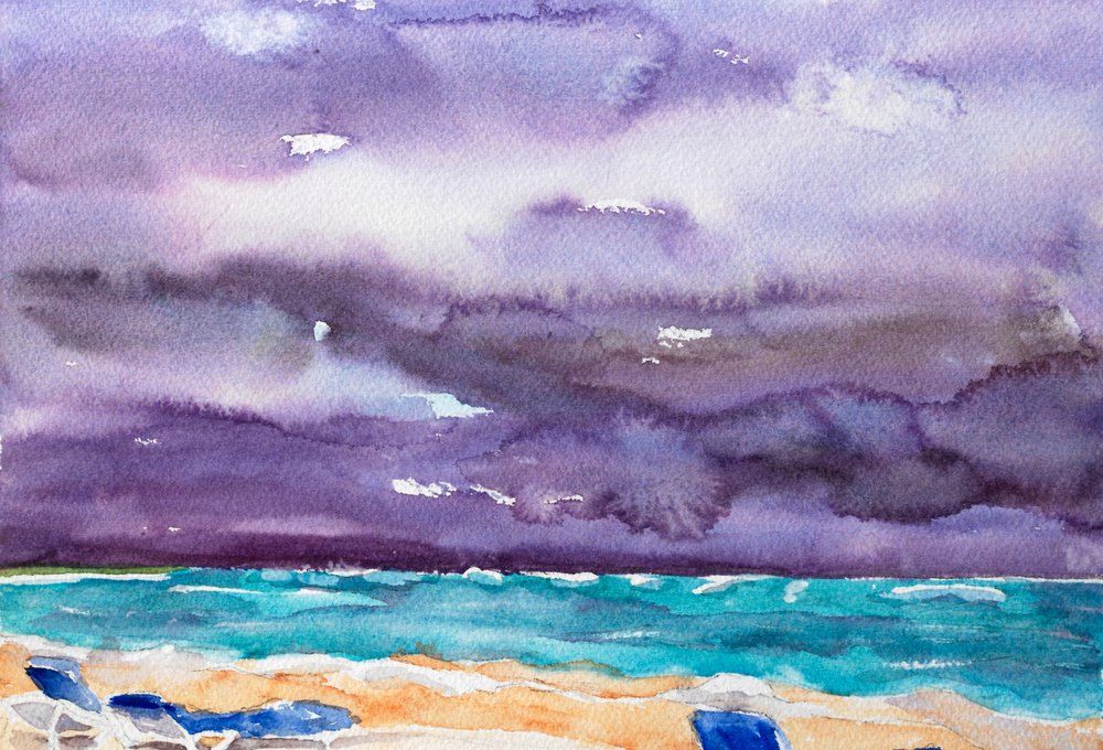 1000x680 Beach Scene Fine Art Print Impressionist Style Seascape From