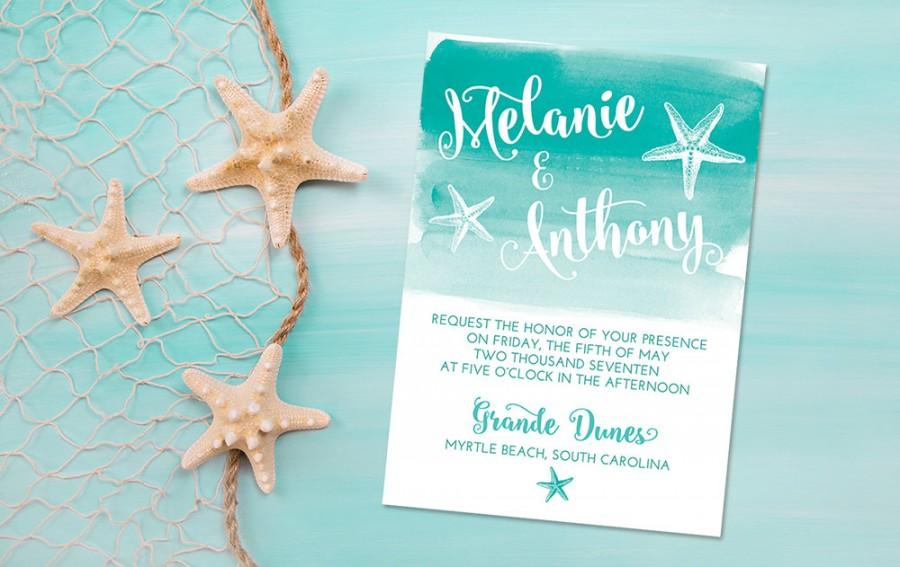 900x567 Beach Wedding Invitation Card