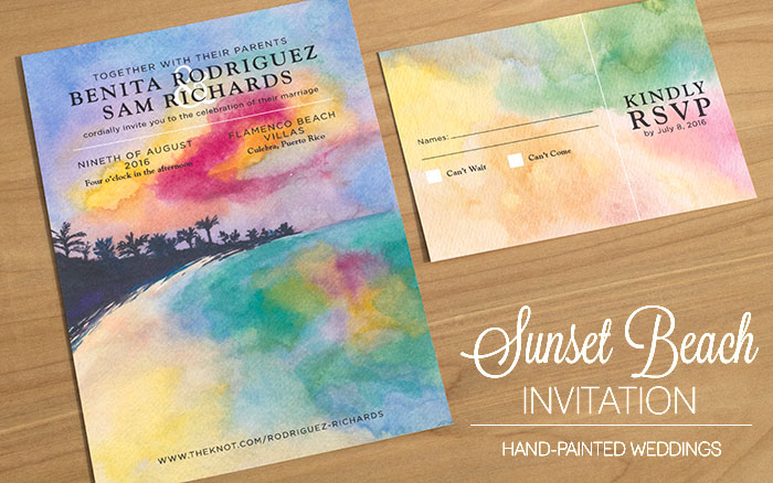 700x438 Hand Painted Weddings Watercolor Wedding Invitations Sunset