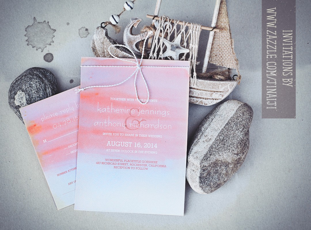 1080x800 Watercolor Beach Wedding Invitations Need Wedding Idea