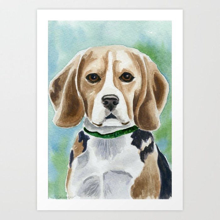 700x700 Beagle Watercolor Painting Art Print By Clarityartdesign Society6