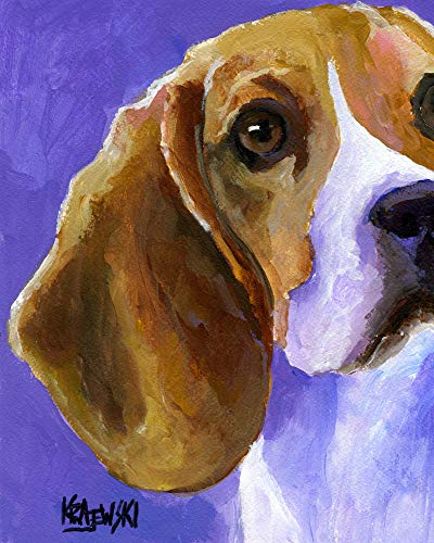 400x500 Beagle Dog Fine Art Print On 100% Cotton Watercolor