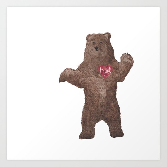 700x700 Braveheart Brave Bear Watercolor Bear Art Print By Eynephotography