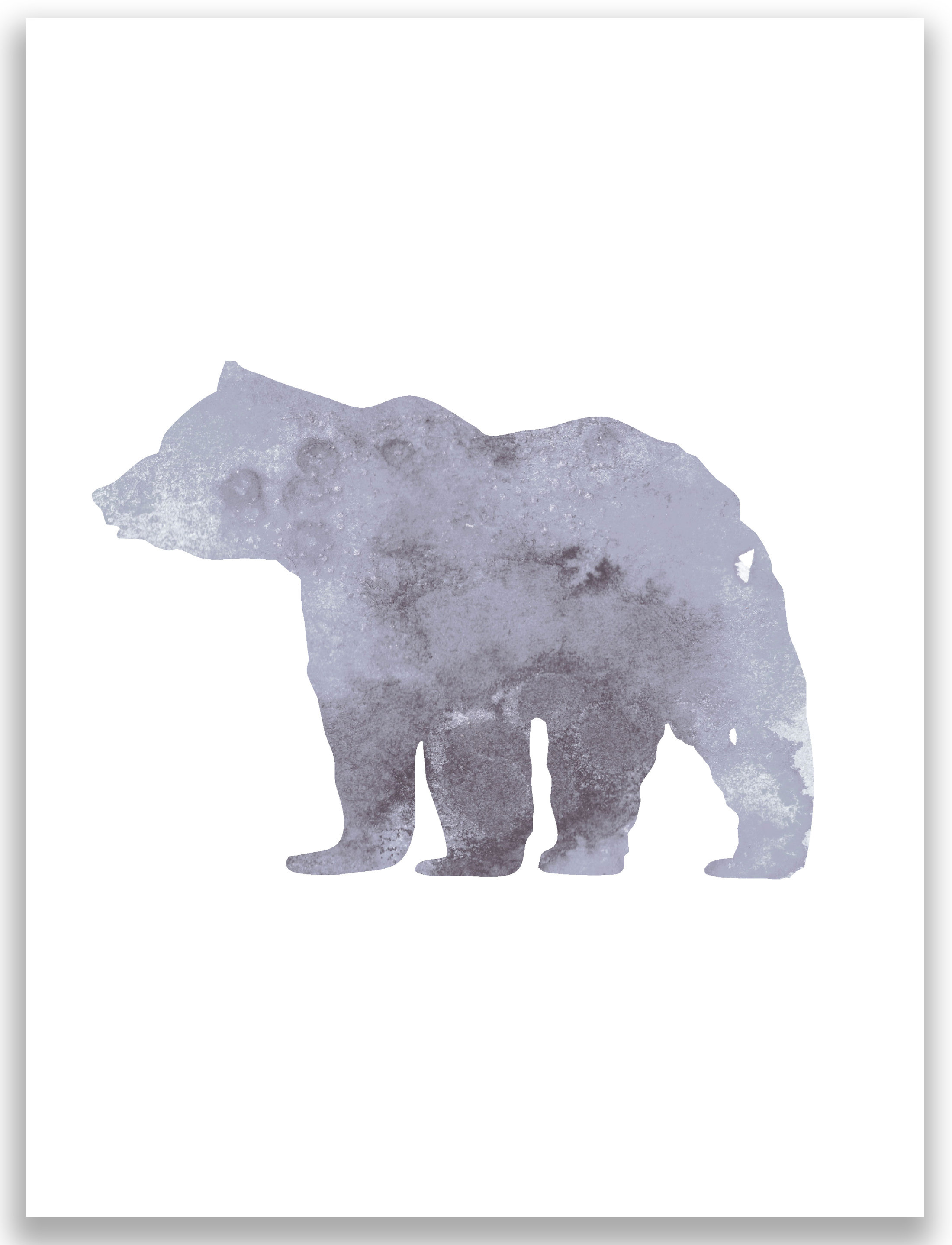 2200x2875 Jetty Home Gray Watercolor Bear Painting Print Wayfair