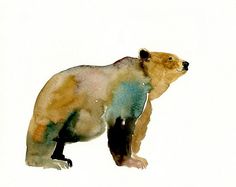 236x187 Bear Animal Art Original Watercolor Painting Art By Francinamaria