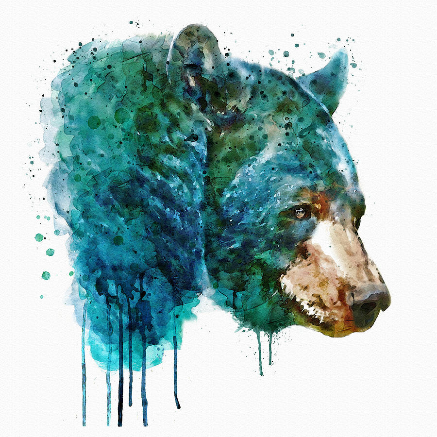 900x900 Bear Head Painting By Marian Voicu
