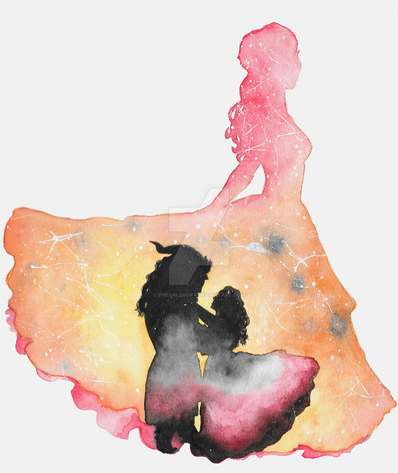820x975 Beauty And The Beast Watercolor Practice By Emeraldsora