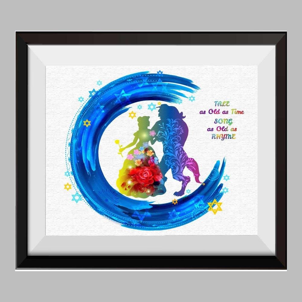 1000x1000 Beauty And The Beast Princess Belle Watercolor Print Nursery Decor