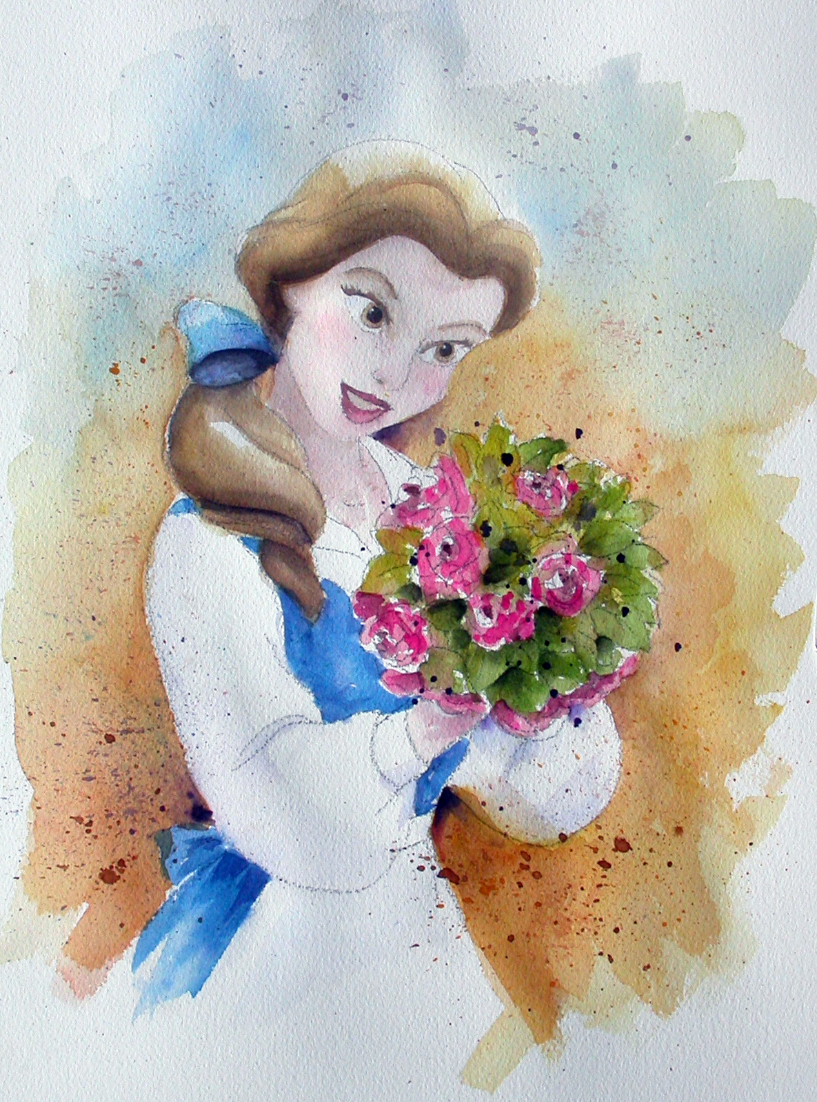 1185x1597 Belle From Beauty And The Beast Watercolor Project For Kids