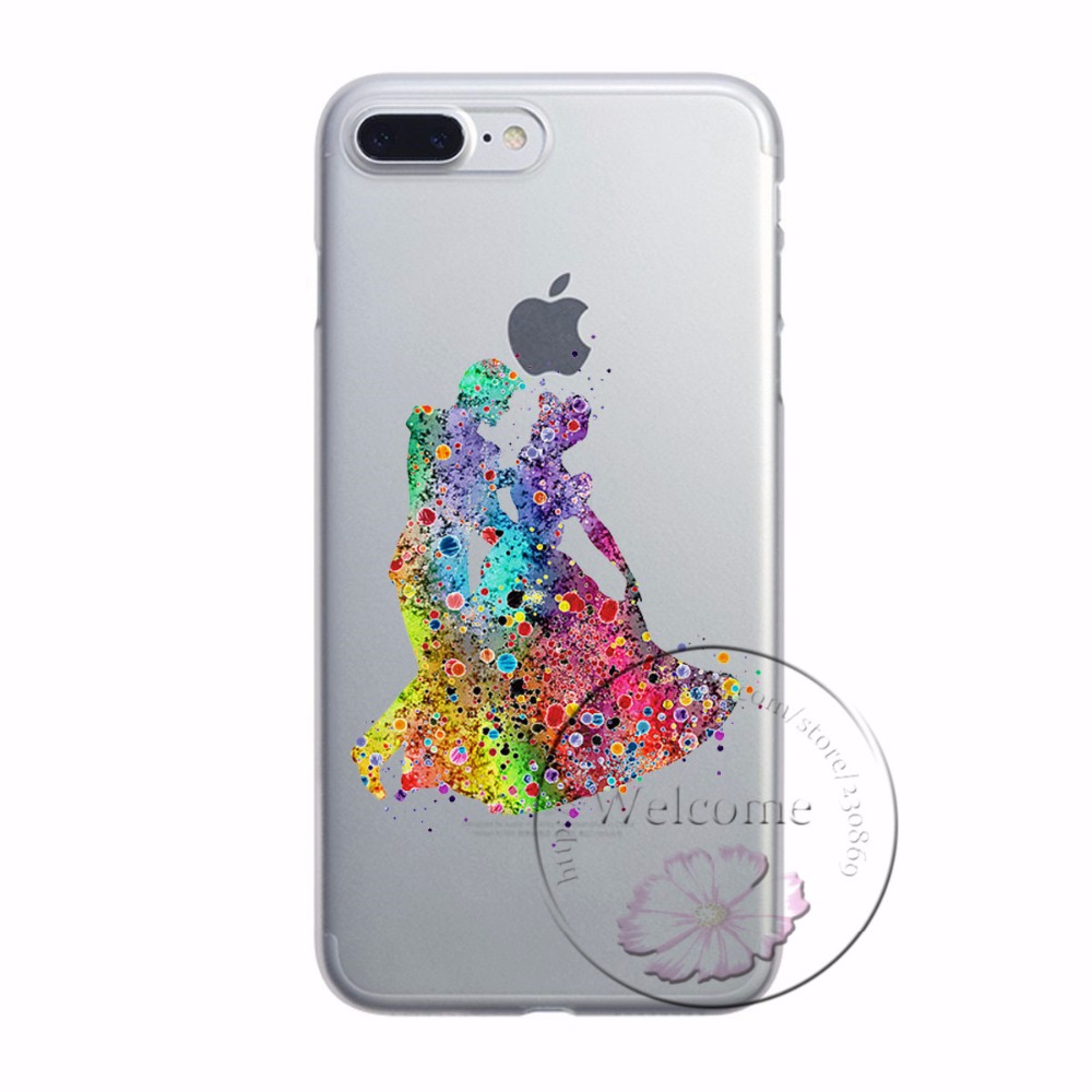 1000x1000 Cinderella And The Prince Watercolor Beauty And The Beast Case For