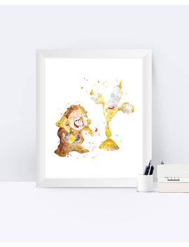 270x352 Shoptagr Cogsworth And Lumiere Print Watercolor Beauty And The