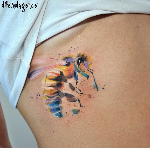 597x592 41 Watercolor Tattoos That Are A Work Of Art