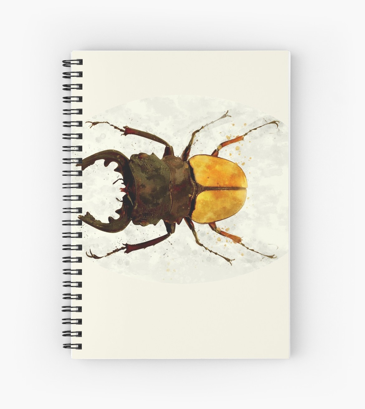 1171x1313 Watercolor Beetle, Insect Graphic Spiral Notebooks By Inkool