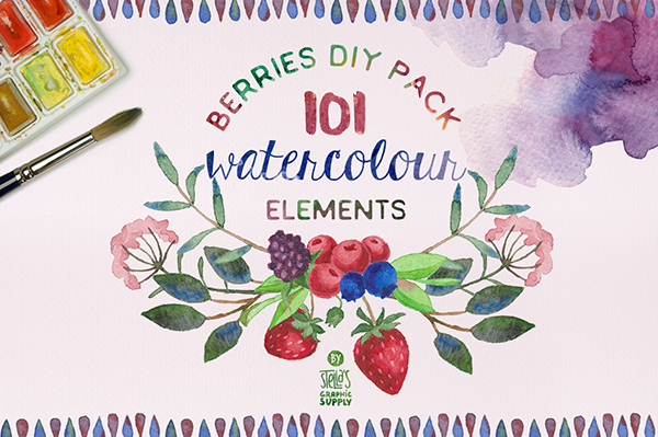 600x399 Watercolor Berries Alienvalley