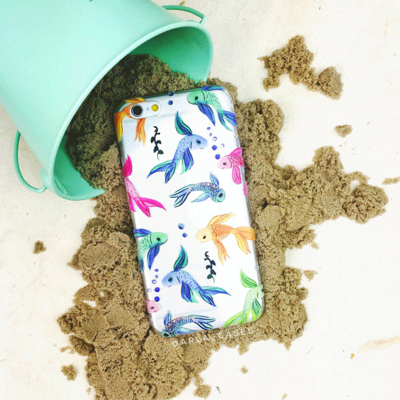 570x570 Watercolor Rainbow Betta Fish Phone Case