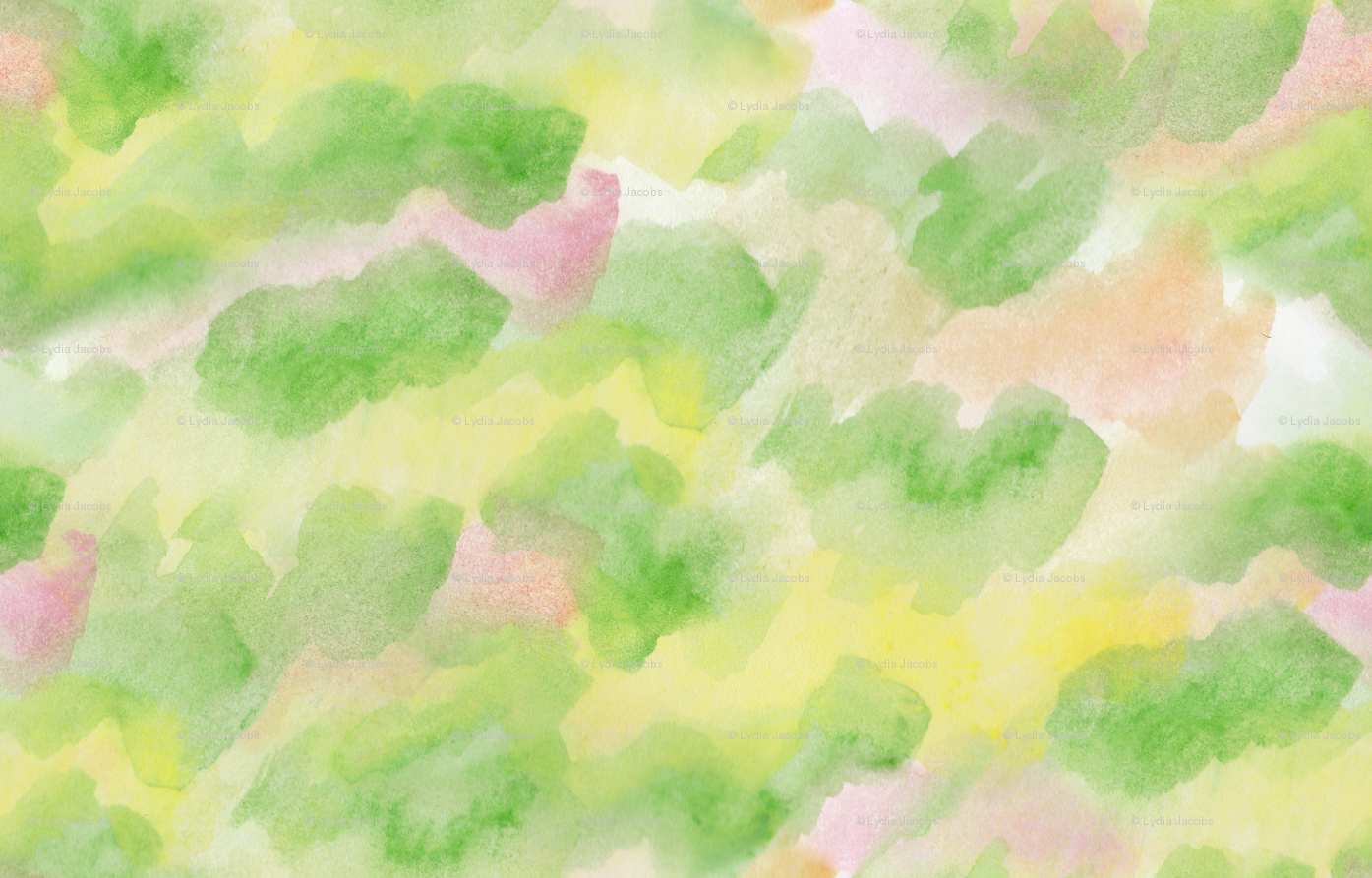 1395x893 Watercolor Background For Kawaii Fruit Fabric