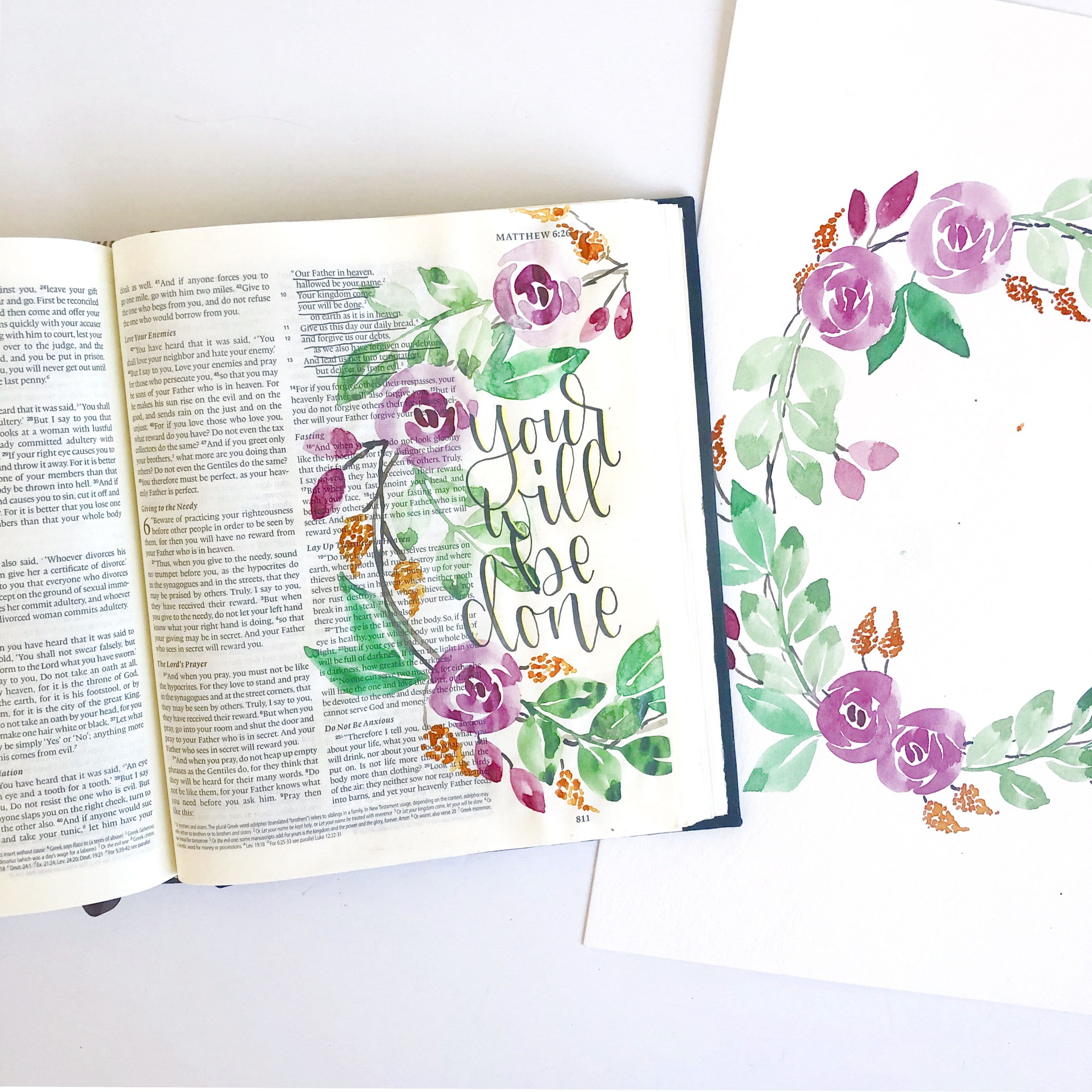 3008x3008 Watercolor Wreath Tutorial Bible Journaling With Me