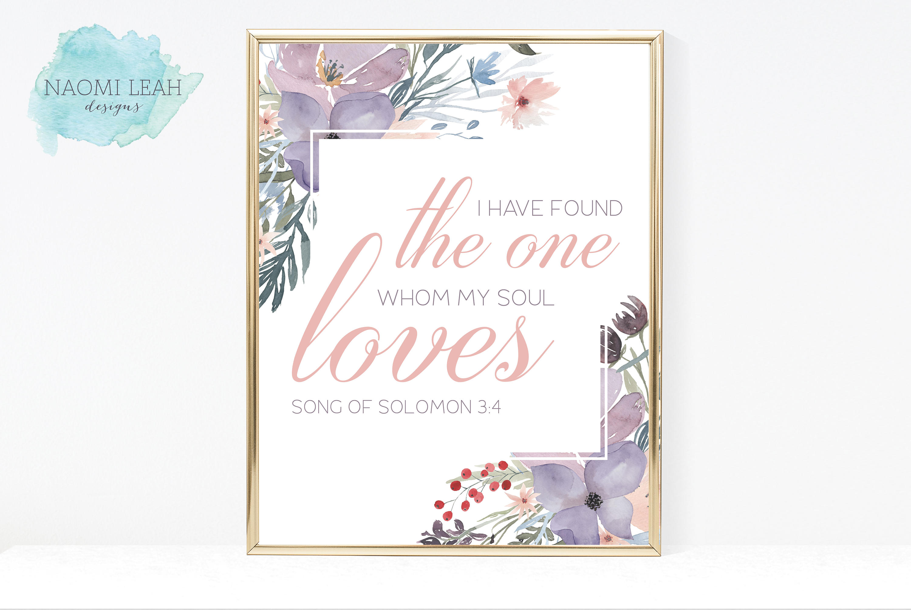 3000x2011 Printable Watercolor Flower Bible Verse Sign Bridal Shower Sign
