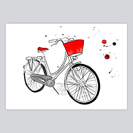 425x425 Artollo Watercolor Painting Bicycle, A2 594 X 420 Mm