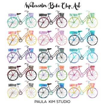 350x350 Watercolor Bike Clip Art By Paula Kim Studio Teachers Pay Teachers