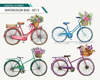 340x270 Watercolor Bike Etsy