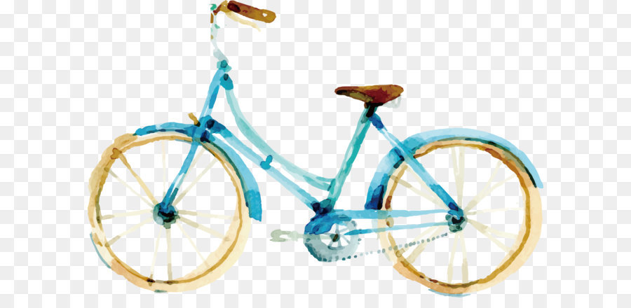 900x440 Watercolor Bike Design Png Download
