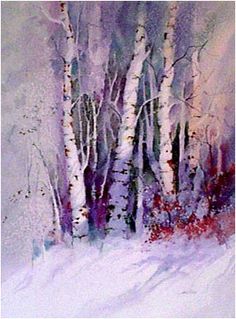 Watercolor Birch Trees