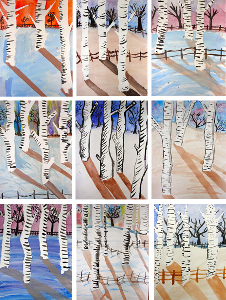 464x615 Birch Trees Watercolor Lesson Deep Space Sparkle