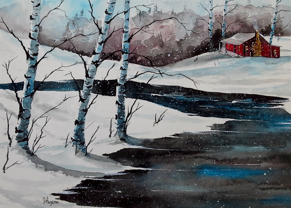 1000x717 Original Painting Watercolor Painting Original Watercolor Birch