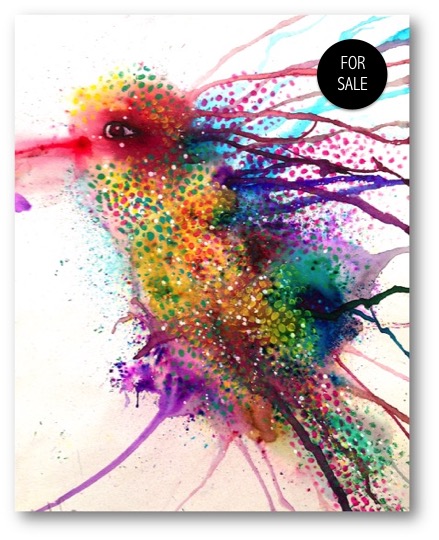 439x540 Abstract Watercolor Bird Painting Mixed Media Art Tutorials