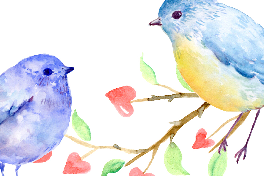 864x576 Watercolor Clipart Valentine Birds By Cornercroft