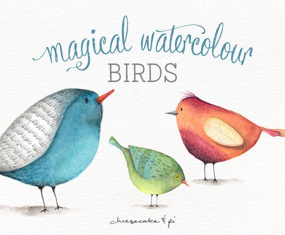 570x470 Watercolor Birds Png Clipart 3 Whimsical Clip Art Birds