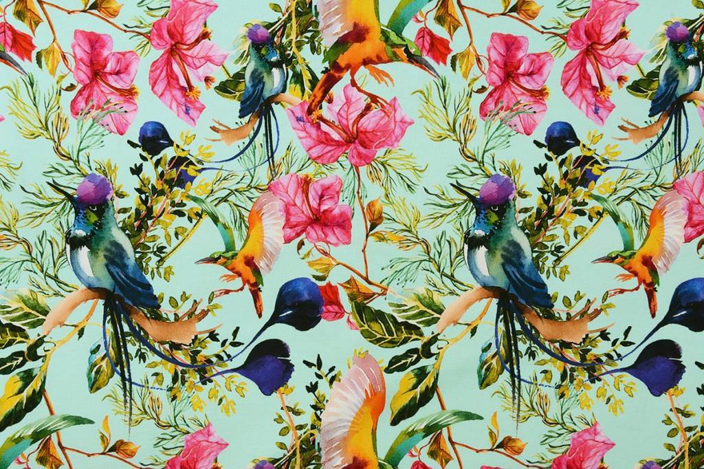 1024x682 Digital Prints Watercolor Birds Mint Green
